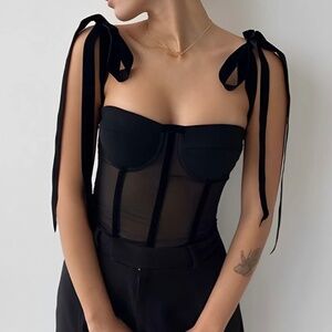 Commence Black Corset top - S